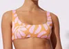 Solid & Striped The Elle Bottom In Printed Sheenluxe Leaf Print In Pink
