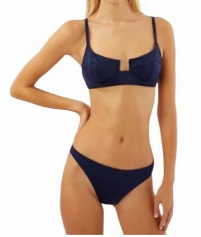 Solid & Striped Harley Bikini Bottom In Blu Scuro Matte In Multi