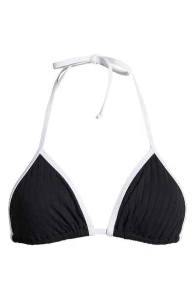 SOLID & STRIPED IRIS RIB BIKINI TOP