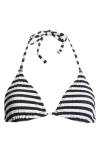 Solid & Striped The Iris Bikini Top Blackout/marshmallow In Blackout X Marshmallow