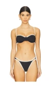 Solid & Striped The Jordana Bikini Top In Noir
