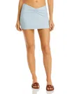 Solid & Striped Lana Womens Metallic Skirt Cover-up In Blue