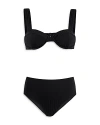 Solid & Striped The Lilo High-waist Rib Bikini Bottoms In Blackout