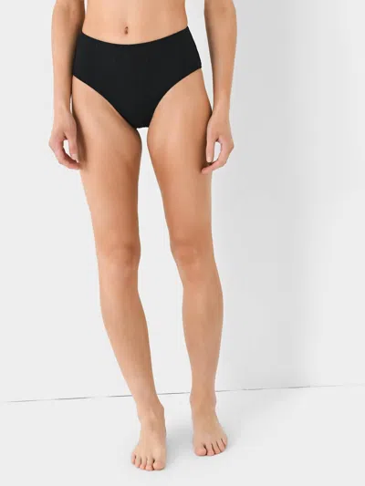 Solid & Striped Lilo Ribbed Bikini Bottom In Blackout
