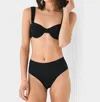 Solid & Striped The Lilo High-waist Rib Bikini Bottoms In Black