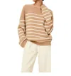 Solid & Striped Lowell Sweater In Camel Stripe In Multi