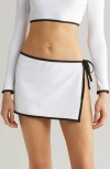 SOLID & STRIPED RIB COVER-UP MINISKIRT