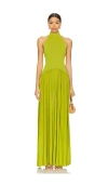 Solid & Striped The Halter Soglio Maxi Dress In Green