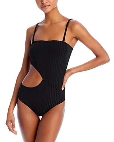 Solid & Striped Sold & Striped The Cameron Ribbed One Piece Swimsuit In Black