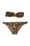 Solid & Striped Solid And Striped Copper Strapless Bikini In Gold Polyamide In Gold