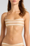Solid & Striped The Daniela Bikini Top In Camel Stripe