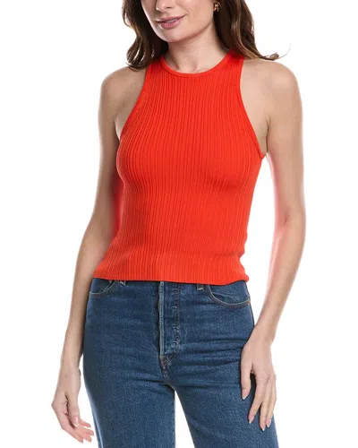 Solid & Striped Halter Top Blouse In Orange
