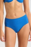 Solid & Striped Lilo High Waist Bikini Bottoms In Cobalt Blue