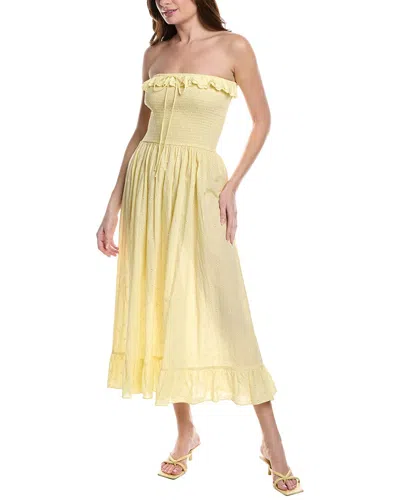 Solid & Striped Sleeveless Midi Dress In Yellow