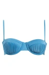 Solid & Striped Solene Pleated Underwire Bikini Top In French Blue