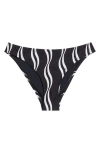 Solid & Striped The Tati Bikini Bottom In Wavy Stripe Noir
