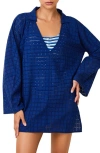 Solid & Striped The Alba Embroidered Eyelet Long Sleeve Cotton Cover-up Tunic
