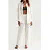 Solid & Striped The Bronte Embroidered Eyelet Long Sleeve Cover-up Tunic Shirt In Brule