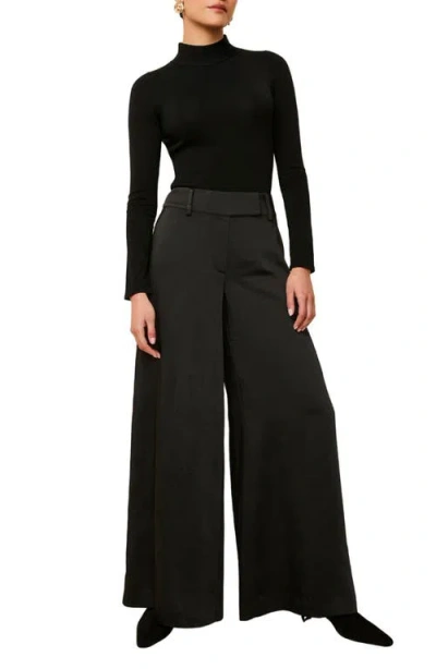 Solid & Striped The Eve Wide Leg Pants In Noir