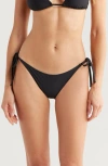 Solid & Striped The Iris Side Tie Bikini Bottoms In Noir