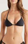 Solid & Striped The Iris Triangle Bikini Top In Noir