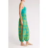 Solid & Striped The Lacy Abstract Print Cover-up Joggers In Chartreuse/teal
