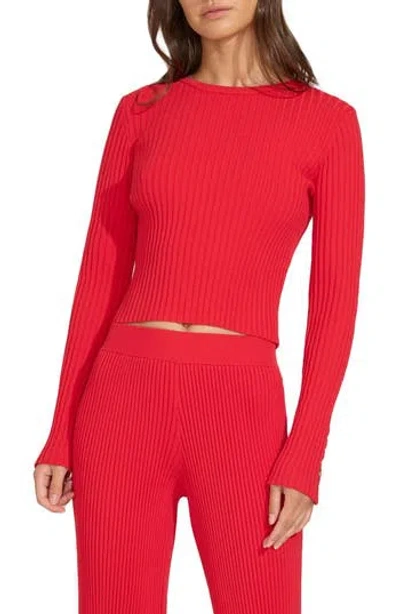 Solid & Striped The Landman Sweater In Fiery Red