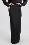 Solid & Striped The Leau Wrap Maxi Skirt In Noir