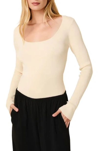 Solid & Striped The Lily Scoop Neck Rib Top In Clay