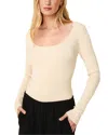 Solid & Striped The Lily Scoop Neck Rib Top In Clay