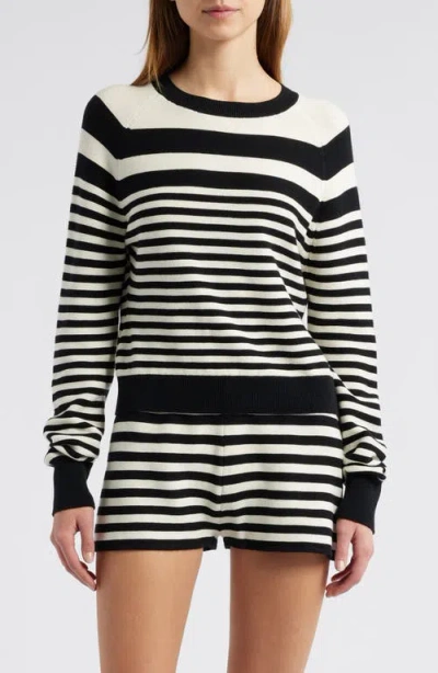 Solid & Striped The Manny Sweater In Noir/brule Stripe
