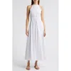 Solid & Striped The Meira Halter Neck Cotton Sundress In Optic White