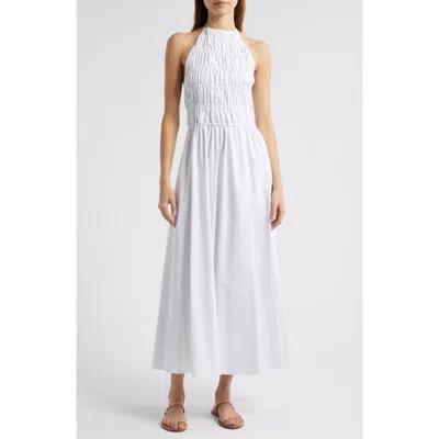 Solid & Striped The Meira Halter Neck Cotton Sundress In Optic White