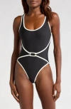 Solid & Striped Melanie One Piece In Noir