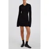 Solid & Striped The Narcia Cutout Long Sleeve Minidress In Noir