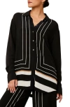 Solid & Striped The Obert Button Down Shirt In Black Border In Black Border