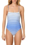 Solid & Striped The Renna Reversible One-piece Swimsuit In Blue