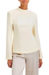 Solid & Striped The Ronit Open Back Long Sleeve Top In Ecru