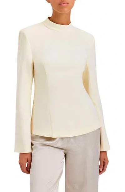 Solid & Striped The Ronit Open Back Long Sleeve Top In Ecru