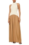 Solid & Striped Soglio Halter Maxi Dress In Ecru/camel