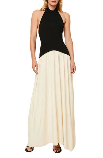 Solid & Striped The Soglio Halter Maxi Dress In Black