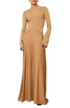 Solid & Striped The Soglio Long Sleeve Maxi Dress In Camel