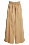 Solid & Striped Twyla Wide Leg Cotton Pants In Camel