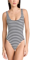 SOLID & STRIPED THE ANNEMARIE ONE PIECE BLACKOUT/MARSHMALLOW