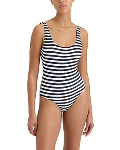 Solid & Striped The Annemarie One Piece Blackout/marshmallow In Blackout X Marshmallow