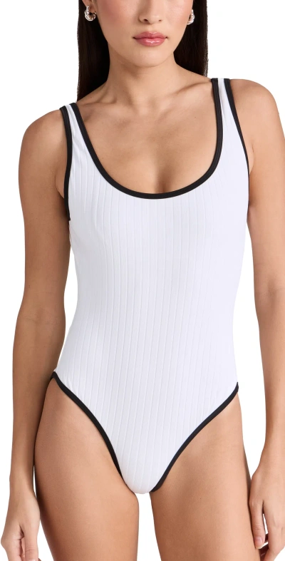 Solid & Striped The Annmarie One Piece Marshmallow