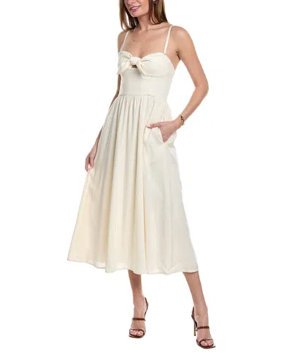 Solid & Striped Aurora Knotted Linen-blend Midi Dress In White