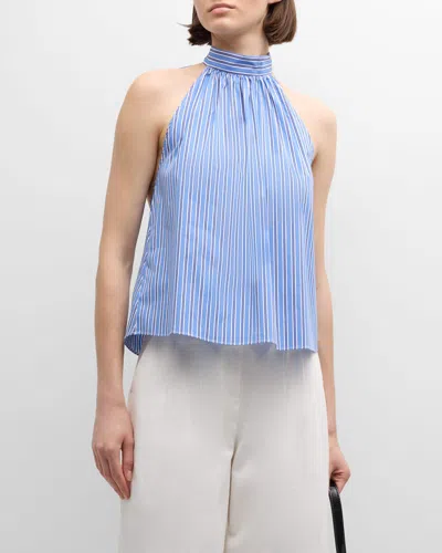 Solid & Striped The Barbara Striped Halter Top In French Navy Stripe