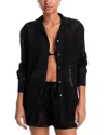 Solid & Striped The Bronte Cover-up Shirt In Noir