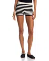 Solid & Striped The Celeste Stripe Cotton Knit Shorts In Black